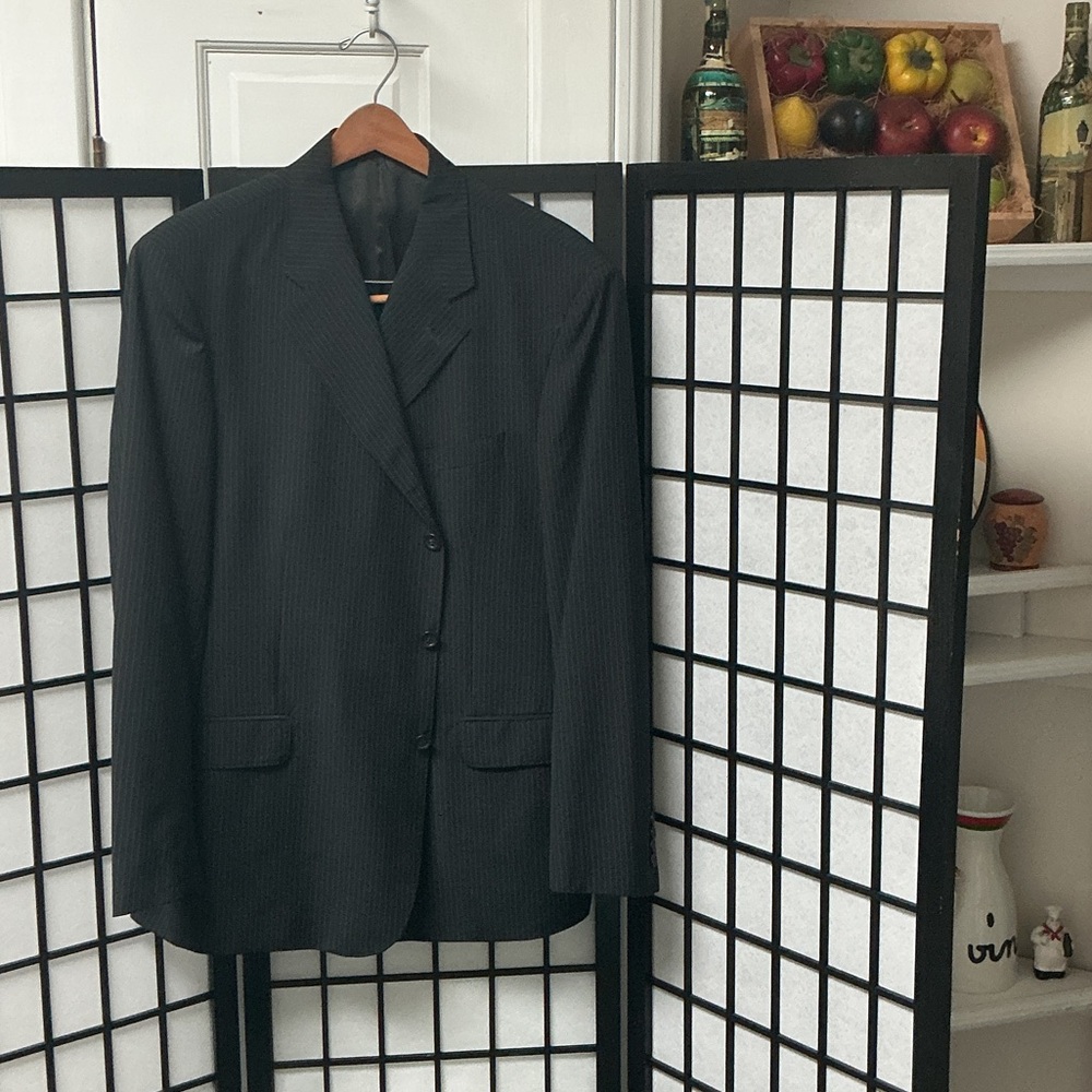 Italian pinstripe suit from Italy, Warren once